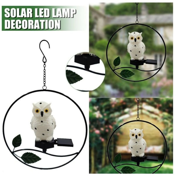 Solar Hänglampa Outdoor Owl Bird LED-lampa
