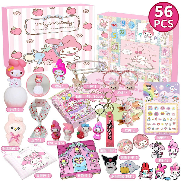 Jule-nedtællings Blind Box Børns Enhjørning Lille Gul And Byggeklodser Sanrio Melody