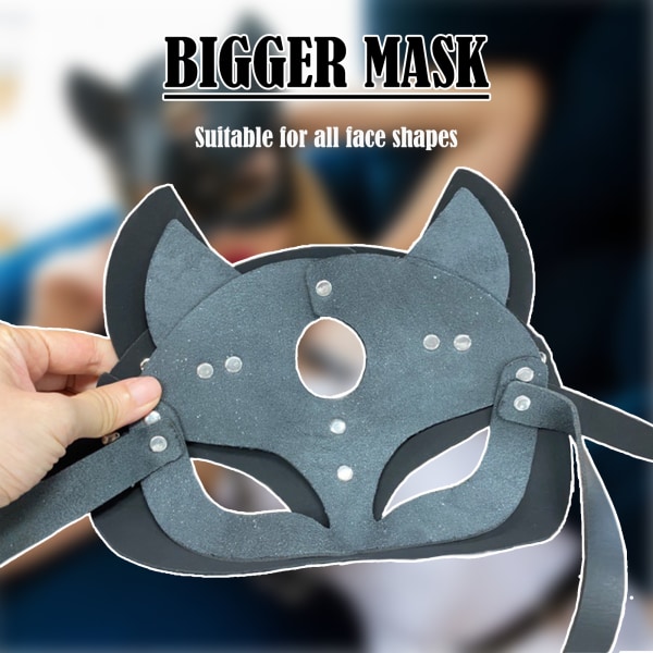 Ögonmask i rävläder svart