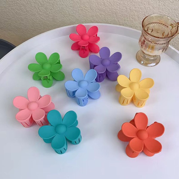 Färgglada Blommiga Hårclips Söt Stil Håraccessoarer Hårclips För Tjockt Tunnt Hår Purple