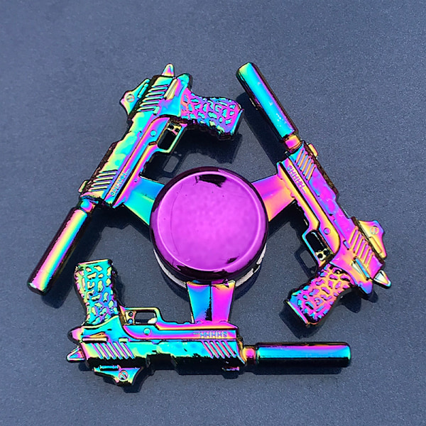 Metallisk Färgglad Legering Fingertopp Gyro Fingerrotation Användbar Verktyg för Tryckreducering Colorful Pistol 140