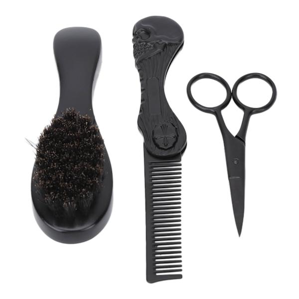 Skæg Kit Foldbar Kam Små Saks Skægbørste Skæg Styling Sæt med Opbevaringspose til Skægpudse Trimning