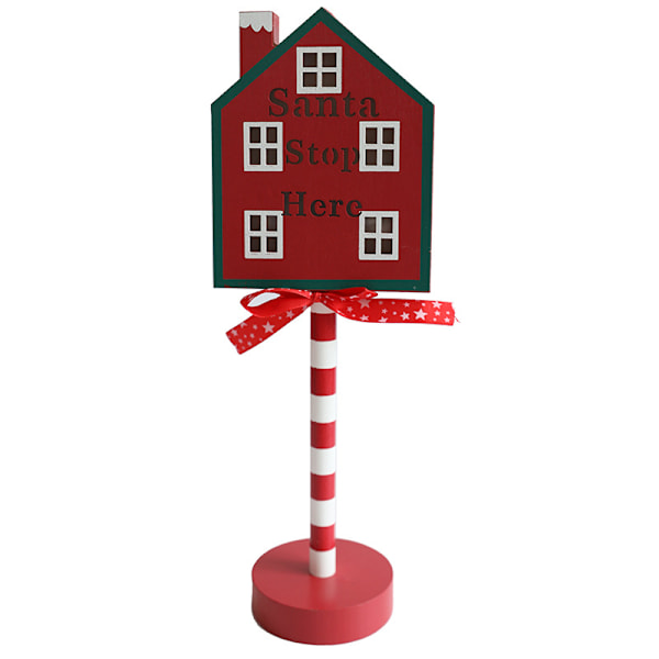 Julevejskilt Stop Dekorative Lys Træ Juleferie Vindue Desktop Atmosfære Led Farvet Lampe Warm Light Christmas hat