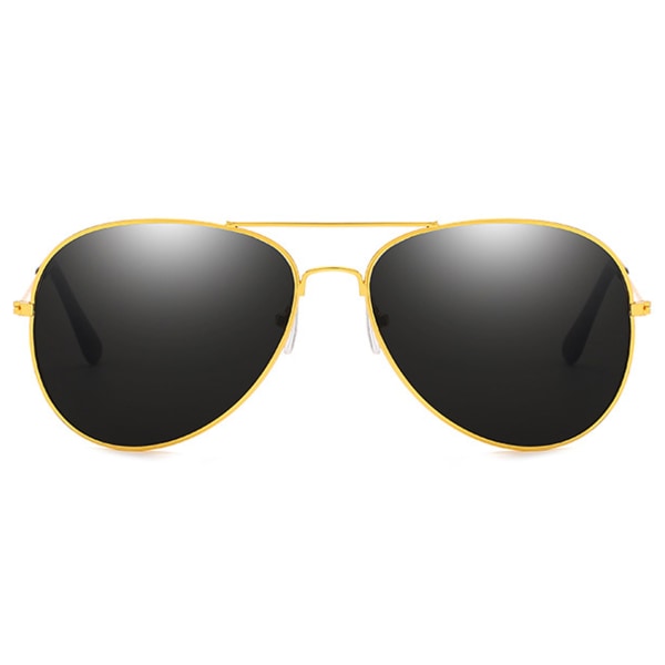 Kultaiset Aviator Pilot -aurinkolasit Musta lasi + Senil Cord Gold