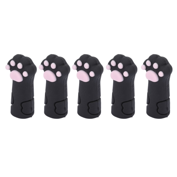 5 st Nagelbandssax Cover Katttassform Silikon Nagelbandstrimmer Skyddshylsa för naglar och tånaglar Svart