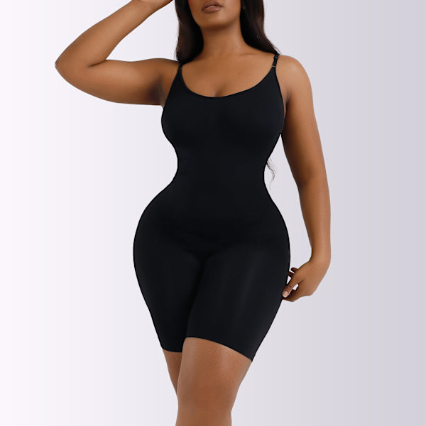 Jumpsuit for kvinner med formet tights og justerbare stropper black S