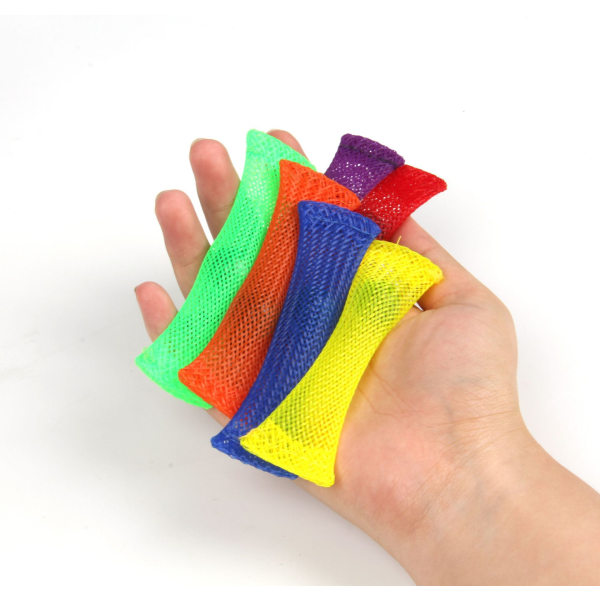 Flerfärgad Pull Net Bead Squeeze Vent Toy Fidget Toy Dekompression Vävd Nätverkshantering Marmorleksak Color Mixing