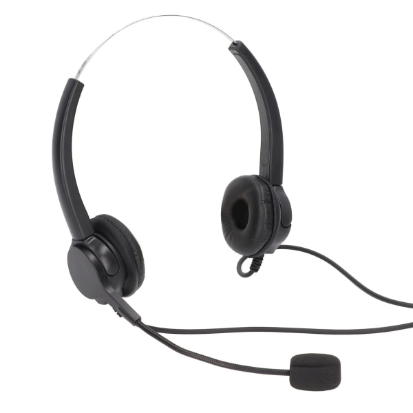 Callcenter-headset - Justerbar kablet støjreducerende kundeservice-headset til RJ9-headset-interface