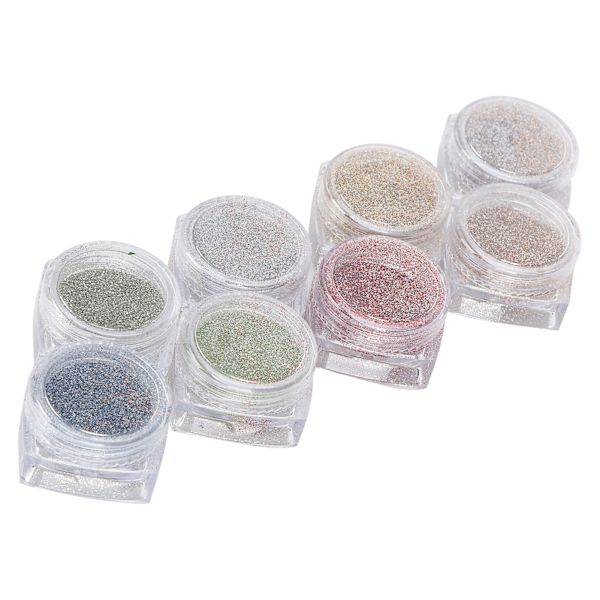 8 Ask Glitter Färgglada Plast Glittrande Dekorationstillbehör Formgjutning Hantverk DIY Material