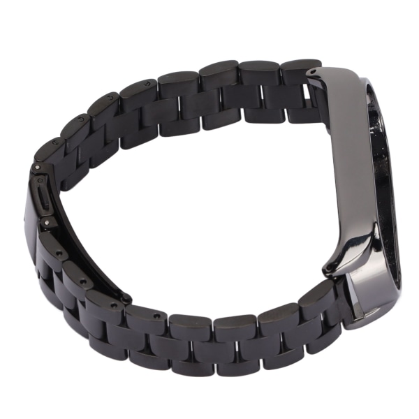 Smartwatch Armbåndsrem i Rustfrit Stål Anti-tabt med Dobbelt Lås Foldbar Spænde til Mi Band 6 Sort