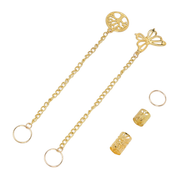 Dreadlock Smykker Guld Hule Udsøgte Hår Fletning Manchetter Ringe DIY Dreadlock Tilbehør