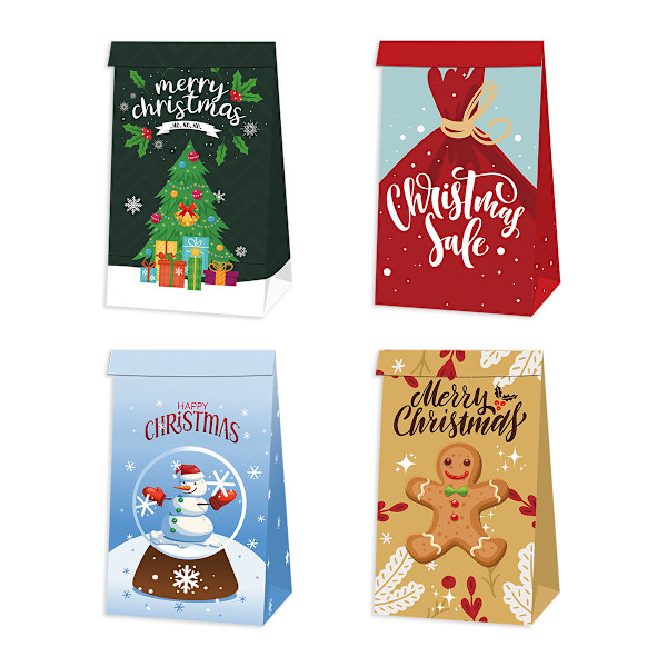 Joulu 2023 Uusi MerryChristmas Juhlan Koristelu Piirretty Joulukuusi Makeiset Lahjapussi 2 12pcs/Set