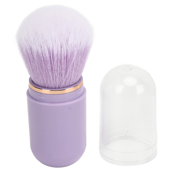 Negle Dust Brush Kapselform Bærbar udtrækkelig kunstfiber neglepulverbørste til Blusher Purple