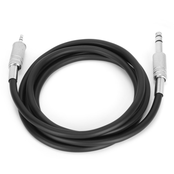 3,5 mm:n (1/8 tuuman) uros - 6,35 mm:n (1/4 tuuman) uros TRS-stereoliitäntäkaapeli, musta, 2 m / 6,6 jalkaa