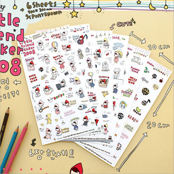 6 Ark My Little Friend DIY Schema Dagbogskalender Filofax