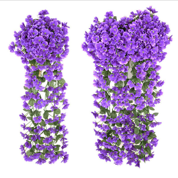 Konstgjord växt _ väggmonterad konstgjord violett blomma