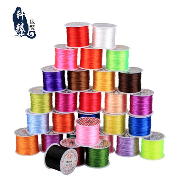Fargede elastiske tråder, krystalltråd, perletråd, armbåndstråd, -60 meter vevd armbånd DIY Deep coffee