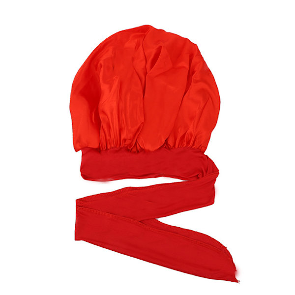 2 stk. Bøjebånds duskhætte, sovehætte, bred kant høj elasticitet hårplejehætte bright red One size