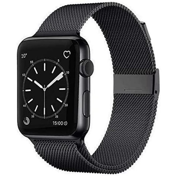 Armband för Apple Watch 1/2/3/4/5/6/SE 42/44 mm - Svart Svart