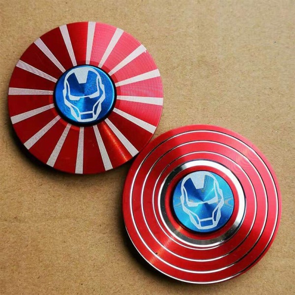 Metallisk Färgglad Legering Fingertopp Gyro Fingerrotation Användbar Verktyg för Tryckreducering Red Shield Iron Man 179