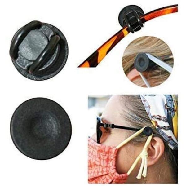 Glashållare med Elastisk Ansiktsmaskreglage - Fixerad Klämma på Glasögonen - Frigör Öronen - Öronproppar för Vuxna och Barn