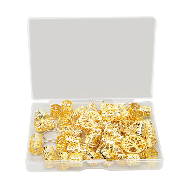 Dreadlock Smykker Guld Hule Udsøgte Hår Fletning Manchetter Ringe DIY Dreadlock Tilbehør