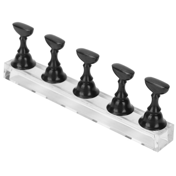 Neglekunst Display Øvelsesstativ Magnetisk Negle Fingernegl Tip Holder Manicure Sæt Værktøj Sort