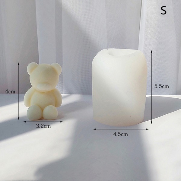 Sitting position Bear Silicone Light Molds Handmade