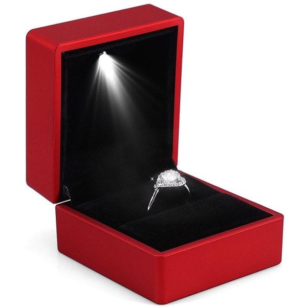 LED-ringboks Oplyst ringboks til ægteskabsforslag Ringboks med LED indvendig belysning til forlovelsesbryllup