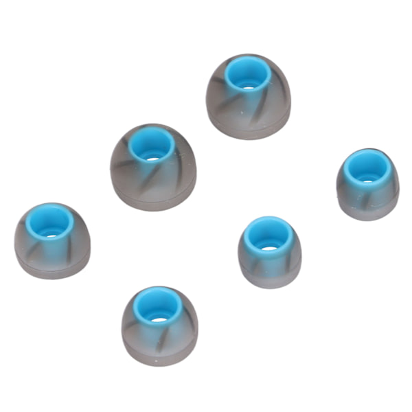 6 st Earphone Eartips Silikon Mjuk Brusreducering 3 Storlekar Ersättning Öronproppar för 4.5‑6.5mm LjudhålGrå Blå