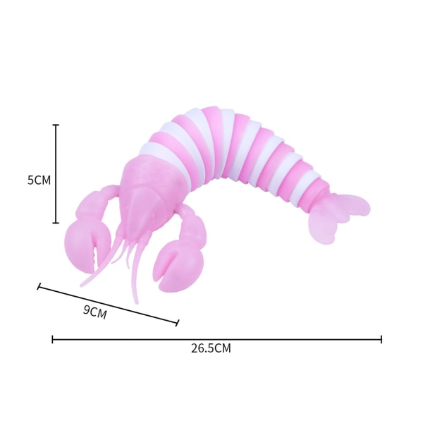 Stor Lysende Hummer Dekompresjon Kattlarve Snegle Puslespill Trykkavlastning Fingertupp Eksotisk Interaktivt Leke Pink+White(Luminous 17*8.5*4.5)