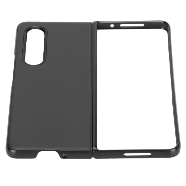 Læder Hard Case til Samsung Galaxy Z Fold 3 Mobiltelefon Anti Ridse Stødsikker Cover Sort