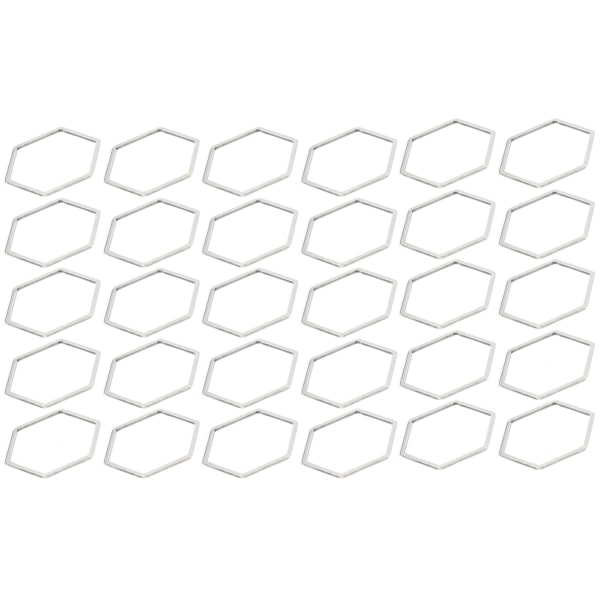 30 st Hexagonformad ihålig hartsram Rostfritt stål Öppen ram ihåliga hängen Form för DIYHexagon L