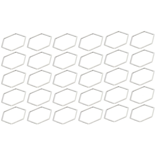 30 st Hexagonformade Ihåliga Resinramar i Rostfritt Stål Öppna Bågar Ihåliga Hängsmycken Formar för DIY Hexagon L