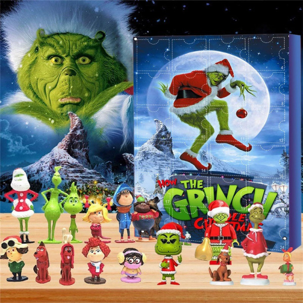 Greenwich Adventskalender Jul Blind Box 24 presenter Grönt hår Monster Nedräkning Grinch B