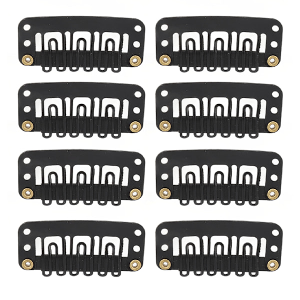 100 stk 6 tenner hårforlengelsesklips Parykklips rustfritt stål U-form trykknapper for hårforlengelse hårstykke DIY