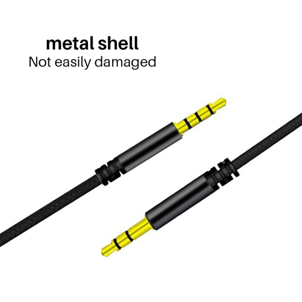 Audiokabel 3,5 mm hann til hann, lyd AUX-kabel med mikrofon for telefon, hodetelefoner, bil