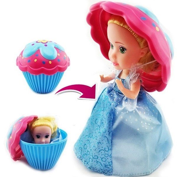 Cupcake-docka Lekhus Barnleksak Kake Mini Överraskning Dock Deformerbar Bakverk Prinsessa Söt Flicka Födelsedagspresent