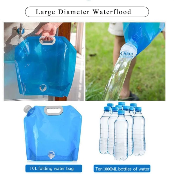 Sammenleggbar vannpose med stor kapasitet for utendørs camping white 4 pcs