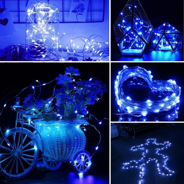 Ljusslingor, Gritin 15 M/49 fot 150 LED-julbelysning Utomhus-/inomhusdekorationer blue 15M