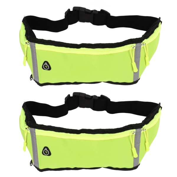 2 Pcs Waist Pack Bag Waterproof Ultrathin for Running Hiking Travel Workout Outdoors Sports Green