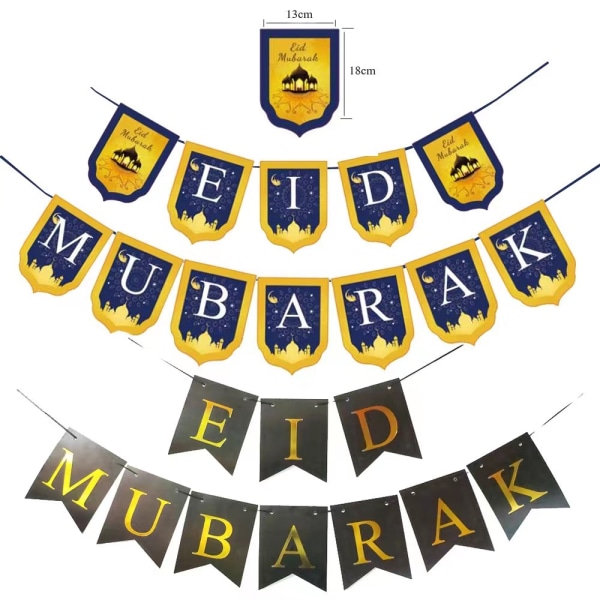 Ramadan-festivaalin koristelippu, kuu ja tähdet 1