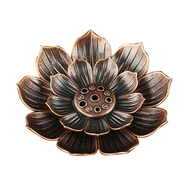 Lotus Røkelseholder i Sinklegering med Flere Hull, Røkelseplate for Pinner, Askefanger