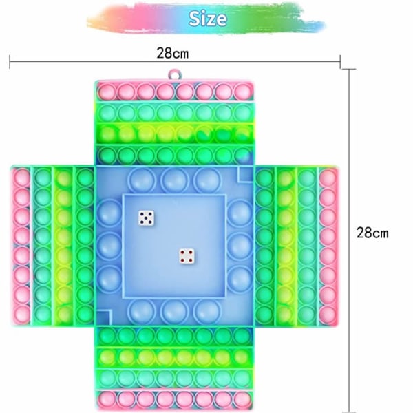 4-Spillers Sjakkbrett Pop It Fidget Leke for Barn og Voksne