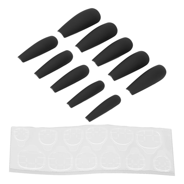 10 stk Lange Kiste-Formet Blanke Kunstige Negler Trykk-På Full Dekning Falske Tips Negler Manikyr Tilbehør for Kvinner Jenter N5355-08