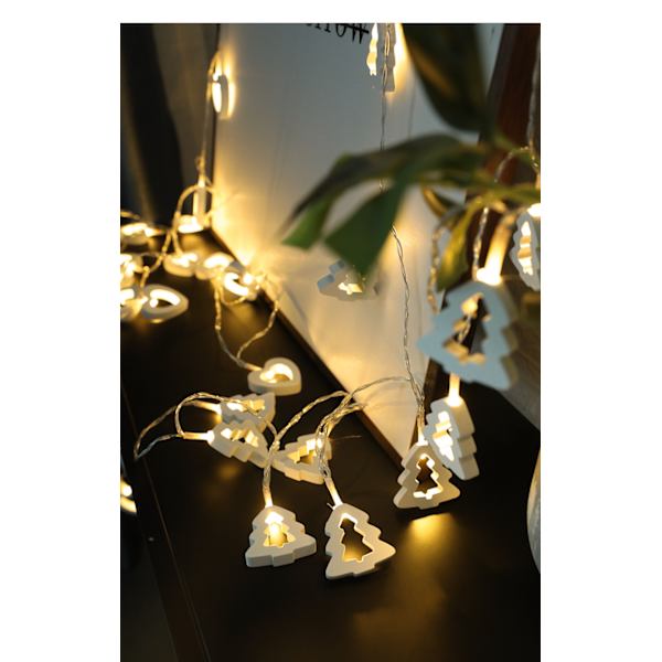 Julepynt Antik Dekoration Lille Lyskæde Led Træ Hængende Juletræ Lampe Lysstreng Lyskæde Four-Color Five-Pointed Star 1.5M10led