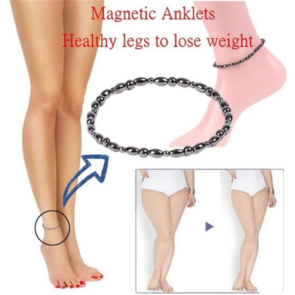 3 st Hematit Magnetiska Terapi Ankelarmband för Kvinnor