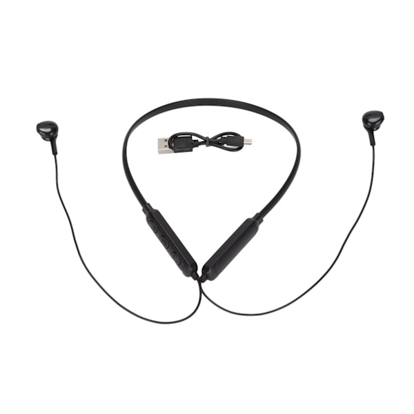 Bluetooth-halsbandshörlurar IPX7 Vattentät Brusreducerande Djup Bas Flexibel Trådlös SporthörlurarSvart