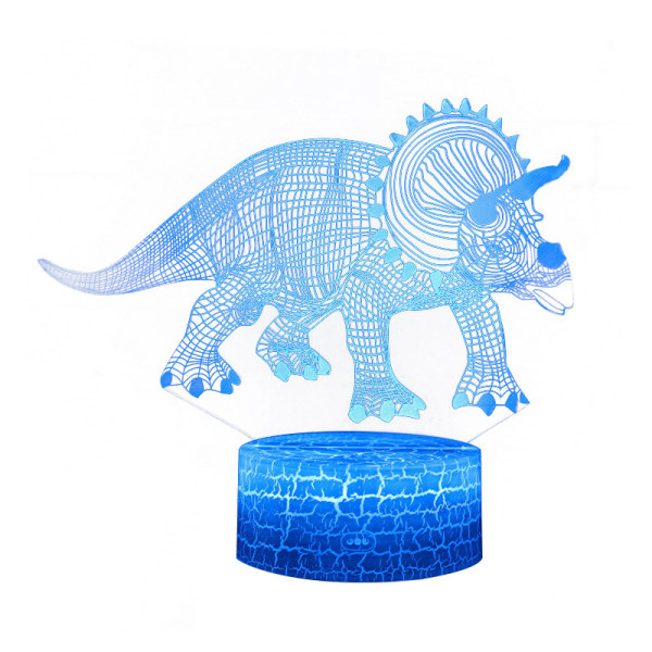 3D Nattlampa Cartoon Dinosaur Sovrumsatmosfär Ljus Färgglad Touch Intelligent LED Bordlampa ZB-45