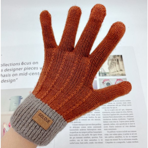 Vinter touch screen strikkede handsker